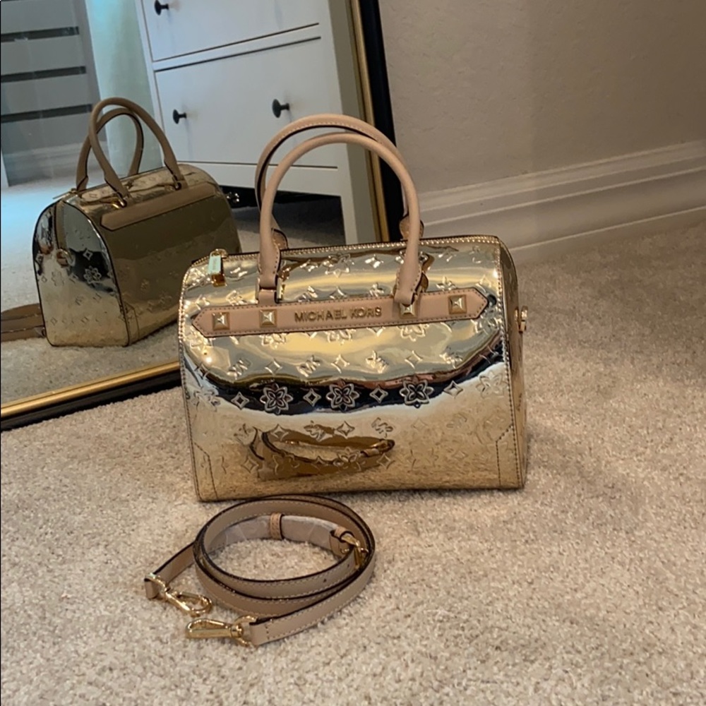 Michael Kors Kara Gold Duffle Purse